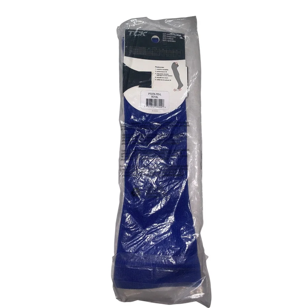 TCK Pro Plus Over-the-Knee Athletic Baseball Socks Royal Blue‎ Mens Large